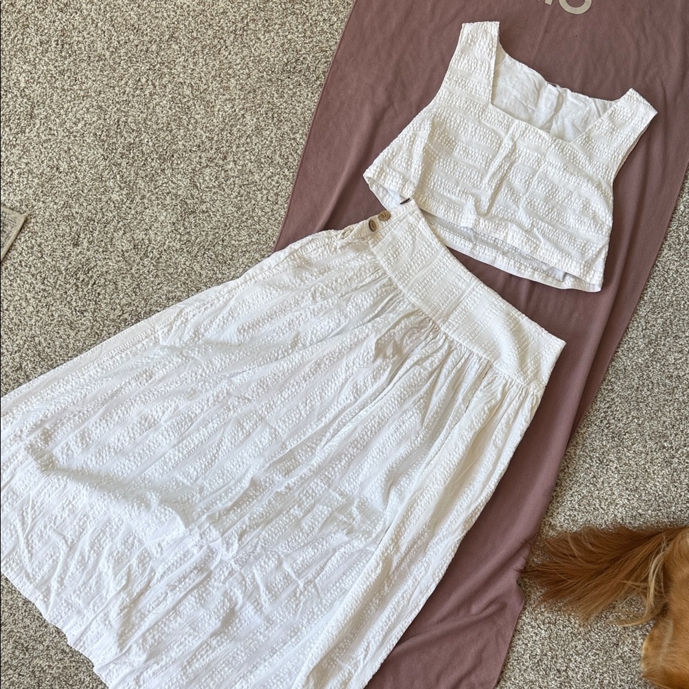 Free People White Skirt Set